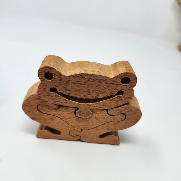 Wooden Frog Puzzle Toy‎ Brain Teaser 3D Interlocking Jigsaw Game - Picture 3 of 3